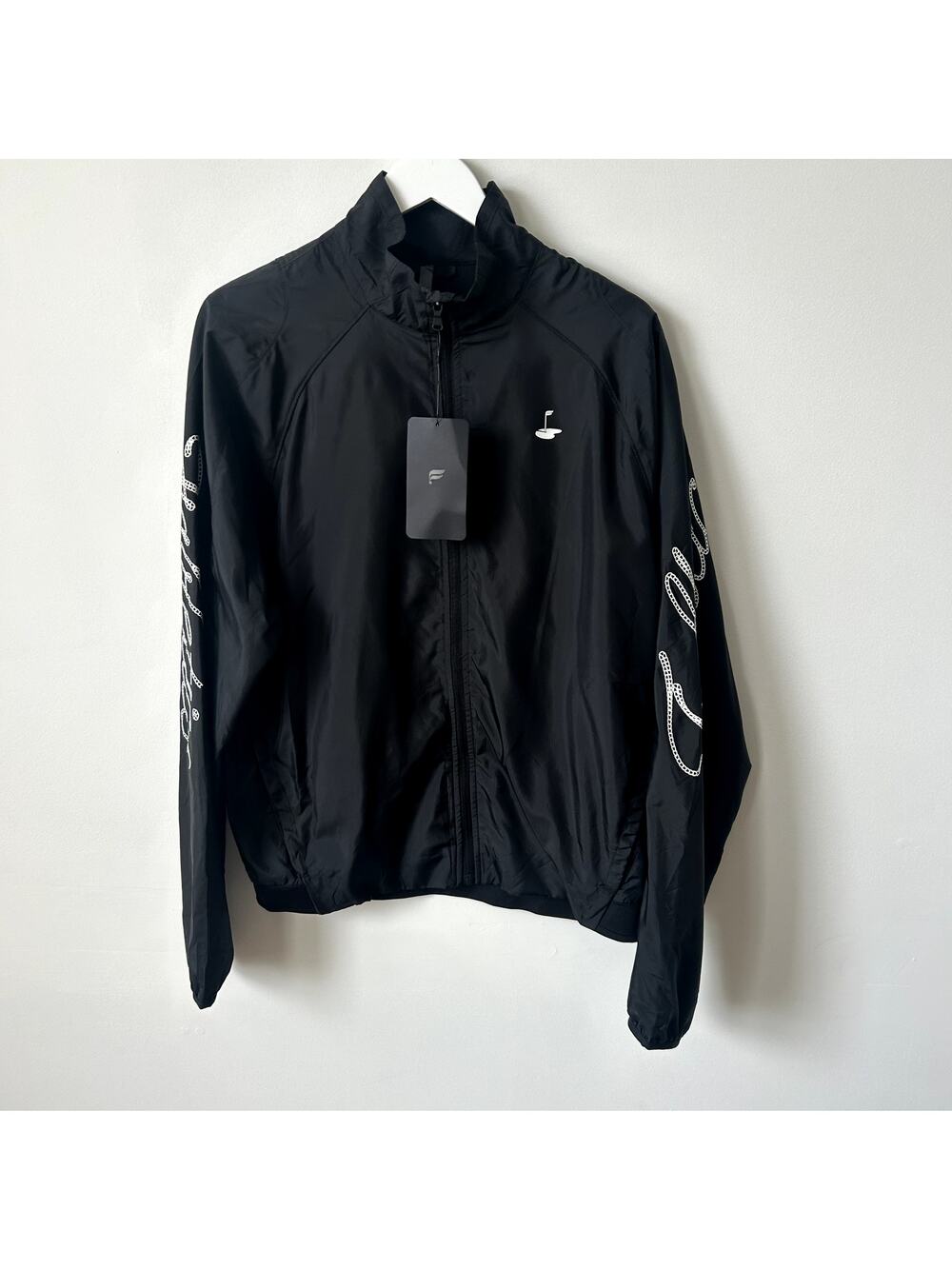 Fabletics Interval Jacket Men's Size M Performance Athletic Full Zip Black Golf